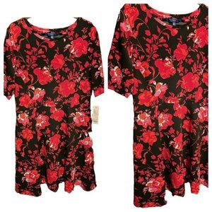 NWT APT. 9 Ladies Floral, Abstract, Bright Mid Sleeve Stretchy Dress SZ Large